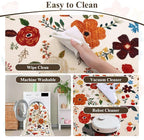 U'Artlines Indoor Door Mat Entrance Rug 2'x3'Soft Non Slip Machine Washable Floral Small Area Rug Carpet for Entryway Kitchen Bathroom Bedroom Beige