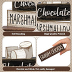 Moucuny 4 Pcs Christmas Table Decoration Wooden Marshmallow Chocolate Christmas Tiered Tray Decor Xmas Centerpiece Decorative Hot Cocoa Marshmallow Block Signs Gift Winter Decoration for Home Kitchen