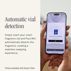 Pura Home Mini Fragrance Diffuser for Small Spaces Adjustable Smart Home Device with LED Light & Automatic Vial Detection - Includes 1 Scent Refill - Lemon