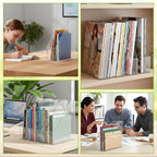 Kifmurase 2PCS Vertical File Holder, Clear Plastic Standing File Shelf and Organizer for Office Home Magazines Notebooks Folder Binders, Multi-purpose Desktop Document Storage Vertical Rack