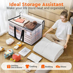 BlissTotes Moving Bags, 125L 10-Pack Storage Bags, Moving Box Heavy Duty Extra Large, Moving Totes with Zipper, Reinforced Handles Boxes for Packaging Moving, Decorative Wreath Storage