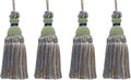 DÉCOPRO Beautiful Hand-Crafted 5" (12.5cm) Key Tassel, 3 1/2" (8.5cm) Loop # IKTJ, Spring Green #4668 (Mint Green, Sky Blue, Light Gold) Set of 4