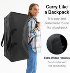 6 Pack Heavy Duty Extra Large Moving Bags W/Backpack Straps - Strong Handles & Zippers, Storage Totes For Space Saving, Fold Flat, Alternative to Box and Bin (40 gal, Black)