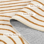 Lahome Abstract Washable Rugs 5x7, Non Slip Soft Living Room Rugs Ultra-Thin Rainbow Bedroom Rug, Non Skid Rug Backing Accent Carpet for Dining Room Office(5'x7',Orange)