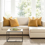 MIULEE Pack of 4 Couch Throw Pillow Covers 20x20 Inch Gold Soft Decorative Chenille Pillow Covers Farmhouse Accent Cushion Covers for Boho Spring Home Decor Sofa Bedroom Living Room