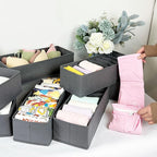 homyfort 8 Pack Dresser Drawer Organizers and Storage Bins for Clothing, Large Drawer Organizer Bins for Baby Clothes, T-Shirts, Bra, Underwear, Socks (Grey)