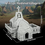 RPG Accessory – 25mm Scale Unpainted Tabletop RPG Game Scenario Piece for Dungeons and Dragons, Trench Crusade Scenery – Medieval Village G AF1124G