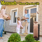 3 Pack Mezuzah with Scroll for Door - Jewish Mezuzah for Door Metal Cases with English and Hebrew Blessing for House Warming Hanukkah Gift (Antique Gold Silver Bronze)