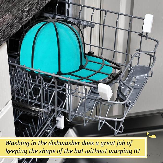2 Pack Hat Washer Cage for Washing Machine Baseball Cap Washer for Dishwasher, Hat Racks Cleaner Holder for Adults and Kids Ball Hats Cleaning, Black
