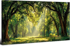 Forest Canvas Wall Art for Living Room Nature Landscape Pictures Wall Decor Sunrise Green Woodland Prints Poster Sunlight Trees Scenery Photography Artwork for Bedroom Office Home Decoration 24x48"