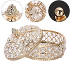 Hipiwe Crystal Jewelry Box Jewelry Trinket Organizer Box Gold Treasure Box Luxury Home Decor Ring Earrings Storage Holder Keepsake Box for Women,X-Large