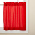 Sweet Home Collection Kitchen Window Tier, Swag, or Valance Curtain Treatment in Stylish and Unique Patterns and Designs for All Home Décor 36", Ribcord Red