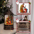 Snow Globe Lantern Nativity Scene, Glitter Lighted Christmas Nativity Snow Globe with Music,Musical Christmas Decorations USB and Battery Operated, Nativity Set Indoor Snow Globes