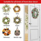 12 in Wreath Hanger White Wreath Hangers for Front Door 2 Pack Wreaths Hangers Hook Over The Door Hook Christmas Wreaths Holder Halloween Xmas Easter Outdoor Home Party Decorations