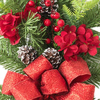 SM SunniMix Christmas Swag Teardrop Swag Artificial Wreath Door Swag Decorative Bow Ornament Lightweight PP Material Suitable for Gift Giving Home Decoration, Red