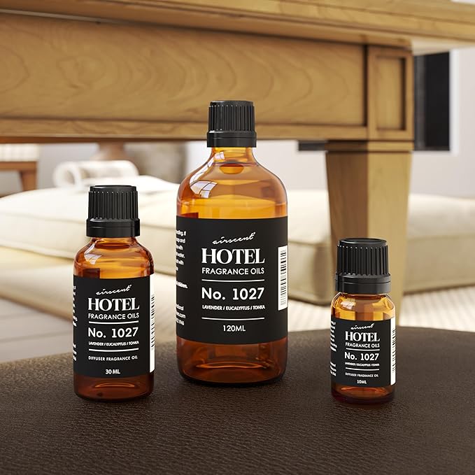 AirScent Hotel Diffuser Oil No. 1027 Inspired by The Zen Hotel Scent - Premium Fragrance Oil for Ultrasonic and Waterless Diffusers and Crafting - 10 mL, 0.34 fl oz Glass Bottle with Dropper