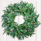 26-Inch Large Farmhouse Wreath for Front Door, All Season Eucalyptus Wreath for Indoor Outdoor Porch Wall Window, Artificial Greenery Everyday Home Decor fro Spring Summer Fall Winter