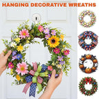 Ofiray-home Wreath Hangers, 4 Pack Heavy Duty Wreath Hangers for Front Doors/Windows/Over Door, No Drill & Reusable Suction Cup Hooks for Bedroom, RV, Bathroom and Home Storage Hooks(White)
