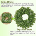 26 Inch Large Boxwoods Wreaths for Front Door Artificial Green Eucalyptus Leaves Greenery Indoor Outdoor Wreath Home Decor Porch Window Wall Farmhouse Door Decorations Spring Summer All Season