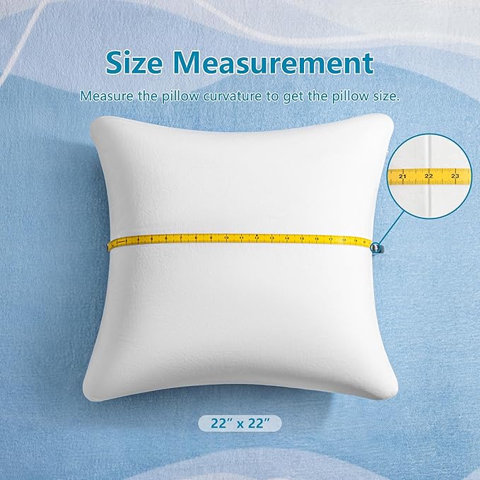 AM AEROMAX 22 × 22 Throw Pillow (Pack of 4) Memory Foam Pillow Insert - Square Accent Pillow for Decorative Cushion Bed Couch Sofa - Non-Deforming Over Time