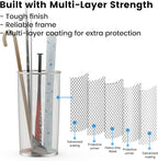 19.5" H Mesh Umbrella Stand - Ventilated Mesh Umbrella Holder for Entryway - Extra Capacity Storage for Umbrellas Canes & More - Freestanding Indoor Organizer 10.4" L x 10.4" W x 19.5" H - 4P Silver