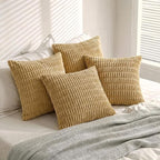 Fancy Homi 4 Packs Decorative Throw Pillow Covers for Living Room Couch Bed, Modern Farmhouse Boho Home Décor Accent Cushion Case, 18" x 18", Mustard Yellow