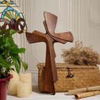 BGCarvedGrace Wooden Wall Cross Decor, Handcrafted Retro Religious Hanging Cross, Christian Home Wall Art Decoration(10 Inch)