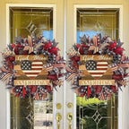 250th Anniversary Patriotic Wreath, 4th of July Wreath for Front Door, Patriotic Wreath Handmade Eagle Wreaths, Memorial Day Home Decoration for Indoor and Outdoor (C)