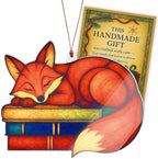 Fox Ornaments for Christmas Tree, Christmas Ornaments 2026, Fox Ornament Gift for Librarian, Bookworm, Reading Lover, Teacher, Decoration Hanging Ornament Gifts for Book Lovers, Book Gift