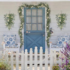 Pinkpum 20'' Eucalyptus Wreath 22'' Teardrop Swags Set 4 for Front Door Fireplace Hanging Porch Wall Home Window Kitchen Decor Farmhouse Garden Party Indoor Outdoor Summer Spring Fall All Seasons
