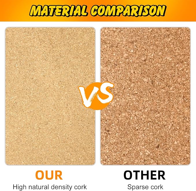 TUPARKA 6 Pack Cork Board 12"x12" - 1/4" Self-Adhesive Corkboards With 100 Push Pins, Bulletin Boards, Square Cork Tiles for Wall, Home, School, Office Decorative