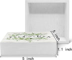 SRADMO Inspirational Botanical Eucalyptus Leaves Wood Box Sign Desk Decor, Green Rustic Eucalyptus Leaves Wooden Block Box Sign Decor for Home Office Shelf Table Decorative Accessories