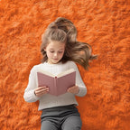 OLANLY 2x4 Machine Washable Runner Rugs for Hallway, Soft Fluffy Shaggy Bedside Rugs for Bedroom, Living Room, Indoor Floor Carpet for Kids Girls and Boys, Nursery Rooms, Home Decor Aesthetic, Orange