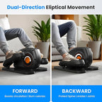 Under Desk Elliptical Machine with Remote Control, Electric Ellipse Leg Exerciser for Seniors Adults Home, 12 Adjustable Speeds, Quiet Portable Seated Pedal Exerciser, LED Monitor, Fully Assembled