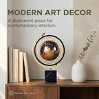Modern Marble Sculpture, Abstract Art Inspired Tabletop Statue Decor - Minimalist Sculpture Home Decor for Living Room Shelf Desk Office - Unique Housewarming Gift, Black Solid Marble Base