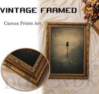 Vintage Gold Framed Wall Art Retro Dark Dragonfly Painting Canvas Prints Gothic Insect Picture Wall Decor Rustic Farmhouse Animal Poster Artwork for Living Room Bedroom Bathroom, 16x24in