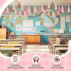 WILLBOND 4 Pieces Valentine's Day Tassel Garland for Classroom Wall Decor Boho Pastel Garland Cotton Tassel Banners for Party School(6.2 Inch,Cute Colors)