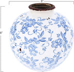 Creative Co-Op DF2720 8" H Terracotta Floral Transferware Pattern & Crackle Finish Vase, Blue