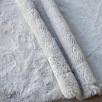 Silver Grey Round Rugs 8ft Shag Washable Area Rugs for Bedroom Faux Bunny Fur Circle Rug for Living Room Large Sheepskin Nursery Rug Home Décor
