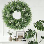 26'' Large Boxwood Wreath for Front Door Artificial Spring Wreath Boxwood Leaves Greenery Outdoor Door Wreaths for Porch Window Home Farmhouse Wall Decor Green Year Round Indoor Outdoor All Seasons