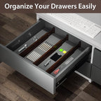 DUCOO 4 PCS Drawer Divider, 17"-22" Adjustable Bamboo Drawer Dividers Organizers, 2.3" High Expandable Separators for Kitchen, Clothes, Dressers, Home, Office, Mocha