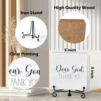 Modern Farmhouse Decor, Home Decor For Living Room, Boho Chic Aesthetic Shelf Decorations, Christian Dear God Sign, Farm House Entryway Tv Stand Fireplace Coffee Table Decoration (08)