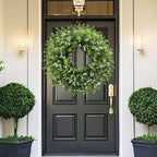 26In Artificial Boxwood Wreaths for Front Door,Boxwood Spring Summer Door Wreath,Artificial Greenery Wreath, Hanging for Home Porch Farmhouse Window Wedding Party Decor All Year Round Indoor Outdoor