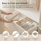 Beige 24 Grid 3 Pack Foldable Underwear Sock Storage Organizer, Non-Woven Fabric Closet Drawer Divider Bins for Socks, Ties, Baby Clothes, Dresser & Wardrobe Organization Boxes (Beige 3 Pack)