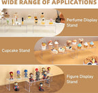 Aminigram 12 Pack Large Acrylic Risers Display Stands,Perfume Organizer Stand, Clear Acrylic Shelf for Show Decor Display, Toys, Cupcake and More(12.4 x 4 x 4.6 inches)