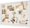 AKTOP White Cork Bulletin Board with Linen 20" X 30", Large Framed Corkboard for Wall, Hanging Pin Board Picture Board for Home Office Decor, Cute Vision Board with Pushpins