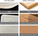 Large Bulletin Board - Foldable 36x24 Inches Cork Board Alternative with 20 Push Pins, 3' x 2' Self-Adhesive Felt Bulletin Board for Wall, Home Office Classroom Decor
