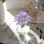 Qianwei Purple Forget Me Not Crystal Flowers - Sympathy Glass Flowers Collectible Figurines Decor Paperweight Ornament Home Office Table Desk Decorations