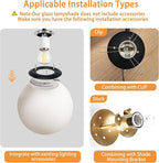 7.1 Inch Frosted White Glass Globe Lamp Shade with 2.56" Smooth Opening (No Lip) Milk Glass Ball Lampshade Cover Opal Sphere Shade Chandelier Light Fixture for Wall Sconce Pendant Light Table Lamp