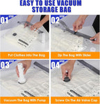 18 Pack Travel Vacuum Storage Bags with Rechargeable Wireless & Hand Pump, Portable Space Saver Bags for Travel & Home, Vacuum Compression Packing Seal for Clothes, Blankets, Seasonal Storage